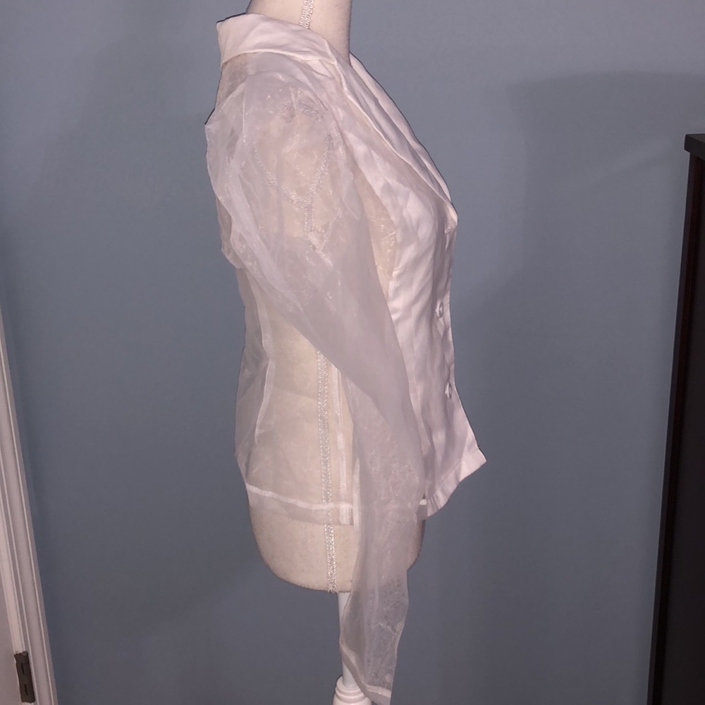 Pretty Little Thing puff sleeve sheer fitted shirt - Picture 7 of 10